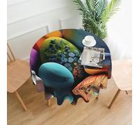 YYHHAOFA Nappe décorative ronde de 152,4 cm - Motif pierres colorées - Pour l'intérieur et l'extérieur - Pour une utilisation en intérieur et en extérieur sur des tables rondes comme les tables basses