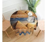 YYHHAOFA Nappe décorative ronde - Pyramide égyptienne - Motif désert - Douce et infroissable - Pour tables à manger et fêtes - 152,4 cm