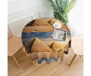 YYHHAOFA Nappe décorative ronde - Pyramide égyptienne - Motif désert - Douce et infroissable - Pour tables à manger et fêtes - 152,4 cm