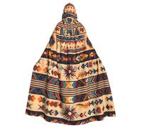 YYHHAOFA Native American Patterns Pattern Halloween Adulte Cape à capuche Hommes et femmes Vêtements Manteau Jeu de rôle