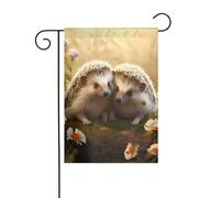 YYHHAOFA Nature Lovely Hedgehog Lovers mât de drapeau de jardin imprimé double face 30,5 x 45,7 cm