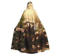 YYHHAOFA Nature Lovely Hedgehog Lovers Pattern Halloween Adulte Cape à Capuche Hommes Et Femmes Vêtements Manteau Jeu de Rôle