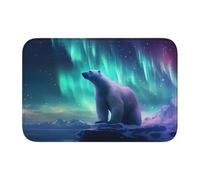 YYHHAOFA Northern Lights Tapis de sol en velours avec motif ours polaire pour chambre à coucher, salon, dortoir, décoration de la maison