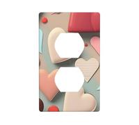 YYHHAOFA Panneau mural double avec motif d'amour pour prise électrique, décoration durable, 11,4 x 7 cm