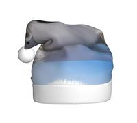 YYHHAOFA Papier peint en peluche pour adulte avec motif chapeau de Noël phoque du Groenland avec toucher doux pour les fêtes de fin d'année et les danses, convient aux hommes et aux femmes