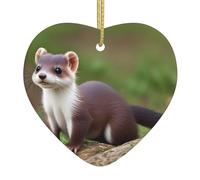 YYHHAOFA Pendentif de Noël en céramique pour arbre à suspendre et décoration de festival Motif belette