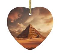 YYHHAOFA Pendentif de Noël en céramique pour décoration de sapin et décoration de festival, pyramide égyptienne dans le désert