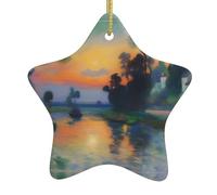 Yyhhaofa Pendentif en céramique pour sapin de Noël Motif L'aube de l'Impressionnisme Décoration Malls, Supermarchés, Magasins