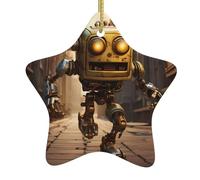 Yyhhaofa Pendentif en céramique pour sapin de Noël Motif robot en cours d'exécution Décoration centres commerciaux, supermarchés, magasins