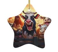 Yyhhaofa Pendentif en céramique pour sapin de Noël Motif taureau en colère Décoration centres commerciaux, supermarchés, magasins