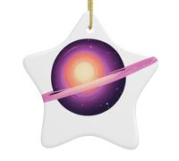 Yyhhaofa Pendentif en céramique pour sapin de Noël Motif univers Violet Décoration centres commerciaux, supermarchés, magasins