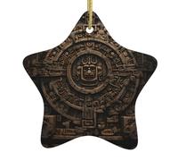 Yyhhaofa Pendentif étoile en céramique pour sapin de Noël Motif Textures Civilisation antique Décoration Malls, supermarchés, boutiques