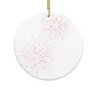 YYHHAOFA Pendentif rond en céramique à suspendre en forme de feu d'artifice romantique - 7,4 cm - Porcelaine blanche exquise - Suspension facile