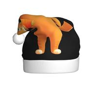 YYHHAOFA Petit chat orange tenant une carotte chapeau de Noël pour adulte, doux, léger et moelleux pour homme et femme