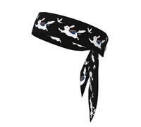 YYHHAOFA Petit lapin blanc chassant les hirondelles, foulard de sport, absorbant la transpiration et respirant, bandeau de mouvement, foulard double face