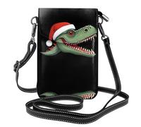 YYHHAOFA Petit sac à bandoulière à rabat en cuir avec motif tête de dinosaure de Noël, imperméable et durable