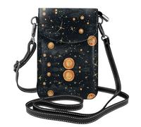 YYHHAOFA Petit sac à bandoulière à rabat en cuir pour femme, motif constellation pizza, imperméable et durable