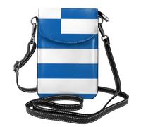 YYHHAOFA Petit sac à bandoulière à rabat en cuir pour femme Motif drapeau grec Imperméable et durable