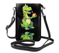 YYHHAOFA Petit sac à bandoulière en cuir pour femme avec motif dinosaure mangeant de pomme, imperméable et durable