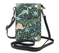 YYHHAOFA Petit sac à bandoulière en cuir pour téléphone portable, 19,3 x 12,4 cm, image de dinosaure mignonne pour la marche, le camping, le shopping, les voyages et une utilisation en extérieur