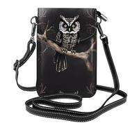 YYHHAOFA Petit sac à bandoulière en cuir pour téléphone portable, 19,3 x 12,4 cm, image de hibou de fin de nuit pour la marche, le camping, le shopping, les voyages et une utilisation en extérieur