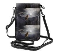 YYHHAOFA Petit sac à bandoulière en cuir pour téléphone portable, 19,3 x 12,4 cm, image de hibou maléfique pour la marche, le camping, le shopping, les voyages et une utilisation en extérieur