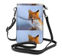 YYHHAOFA Petit sac à bandoulière en cuir pour téléphone portable, 19,3 x 12,4 cm, image de petit renard pour la marche, le camping, le shopping, les voyages et une utilisation en extérieur