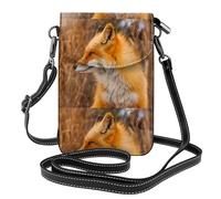 YYHHAOFA Petit sac à bandoulière en cuir pour téléphone portable, 19,3 x 12,4 cm, image de renard pour la marche, le camping, le shopping, les voyages et une utilisation en extérieur