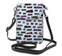 YYHHAOFA Petit sac à bandoulière en cuir pour téléphone portable, 19,3 x 12,4 cm, image de train de voitures, pour la marche, le camping, le shopping, les voyages et une utilisation en extérieur