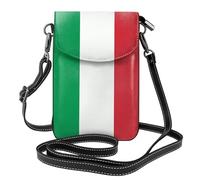 YYHHAOFA Petit sac à bandoulière en cuir pour téléphone portable, 19,3 x 12,4 cm, image du drapeau de l'Italie pour la marche, le camping, le shopping, les voyages et une utilisation en extérieur