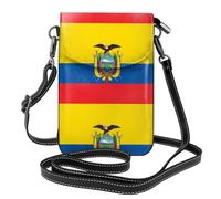 YYHHAOFA Petit sac à bandoulière en cuir pour téléphone portable, 19,3 x 12,4 cm, image du drapeau de l'Équateur pour la marche, le camping, le shopping, les voyages et une utilisation en extérieur