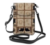 YYHHAOFA Petit sac à bandoulière en cuir pour téléphone portable, 19,3 x 12,4 cm, image rustique de lodge pour la marche, le camping, le shopping, les voyages et une utilisation en extérieur
