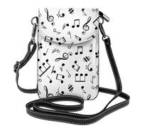 YYHHAOFA Petit sac à bandoulière en cuir pour téléphone portable, 19,3 x 12,4 cm, image sur le thème musical pour la marche, le camping, le shopping, les voyages et une utilisation en extérieur
