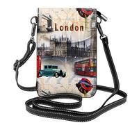 YYHHAOFA Petit sac à bandoulière en cuir pour téléphone portable, 19,3 x 12,4 cm, photo de Londres Old London pour la marche, le camping, le shopping, les voyages et une utilisation en extérieur