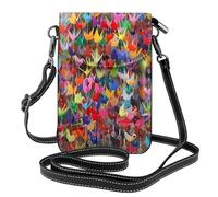 YYHHAOFA Petit sac à main en cuir pour téléphone portable, 19,3 x 12,4 cm, grues en papier origami pour la marche, le camping, le shopping, les voyages et une utilisation en extérieur