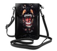 YYHHAOFA Petit sac à main en cuir pour téléphone portable, 19,3 x 12,4 cm, image d'art de chien Rottweiler cool pour la marche, le camping, le shopping, les voyages et une utilisation en extérieur
