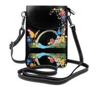 YYHHAOFA Petit sac à main pour téléphone portable 19,3 x 12,4 cm avec belles fleurs et pont arc-en-ciel pour femme, parfait pour la marche, le camping