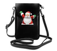 YYHHAOFA Petit sac à main pour téléphone portable 19,3 x 12,4 cm avec image colorée du Père Noël pour femme, parfait pour la marche, le camping, noir
