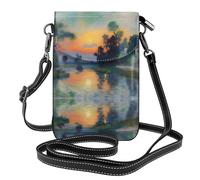 YYHHAOFA Petit sac à main pour téléphone portable 19,3 x 12,4 cm avec image The Dawn of Impressionism Picture Étui à rabat en cuir pour femme, parfait pour la marche, le camping