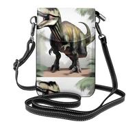 YYHHAOFA Petit sac à main pour téléphone portable 19,3 x 12,4 cm avec motif dinosaure - Étui à rabat en cuir pour femme, parfait pour la marche, le camping