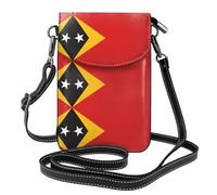 YYHHAOFA Petit sac à main pour téléphone portable 19,3 x 12,4 cm avec motif drapeau du Timor-Leste pour femme, parfait pour la marche, le camping, noir