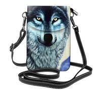 YYHHAOFA Petit sac à main pour téléphone portable 19,3 x 12,4 cm avec motif loup sous la lune pour femme, parfait pour la marche, le camping