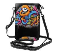 YYHHAOFA Petit sac à main pour téléphone portable 19,3 x 12,4 cm avec motif peinture sur les yeux, étui à rabat en cuir pour femme, parfait pour la marche, le camping