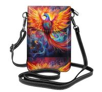YYHHAOFA Petit sac à main pour téléphone portable 19,3 x 12,4 cm avec motif phénix coloré pour femme, parfait pour la marche, le camping