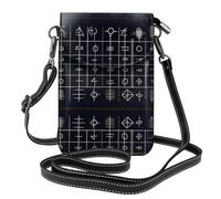 YYHHAOFA Petit sac à main pour téléphone portable 19,3 x 12,4 cm avec symbole d'équation avec image - Étui à rabat en cuir pour femme, parfait pour la marche, le camping, noir