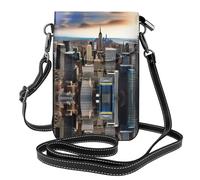 YYHHAOFA Petit sac à main pour téléphone portable 19,3 x 12,4 cm Europe et Amérique C Picture Étui à rabat en cuir pour femme, parfait pour la marche, le camping, noir