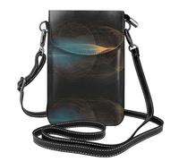 YYHHAOFA Petit sac à main pour téléphone portable 19,3 x 12,4 cm, imprimé physique, étui à rabat en cuir pour femme, parfait pour la marche, le camping, noir