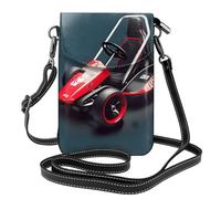 YYHHAOFA Petit sac à main pour téléphone portable 19,3 x 12,4 cm, mini kart avec rabat en cuir pour femme, parfait pour la marche, le camping, noir