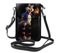 YYHHAOFA Petit sac à main pour téléphone portable 19,3 x 12,4 cm Motif Big Bad Wolf Picture Étui à rabat en cuir pour femme, parfait pour la marche, le camping