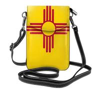 YYHHAOFA Petit sac à main pour téléphone portable 19,3 x 12,4 cm, motif drapeau du Nouveau-Mexique, étui à rabat en cuir pour femme, parfait pour la marche, le camping